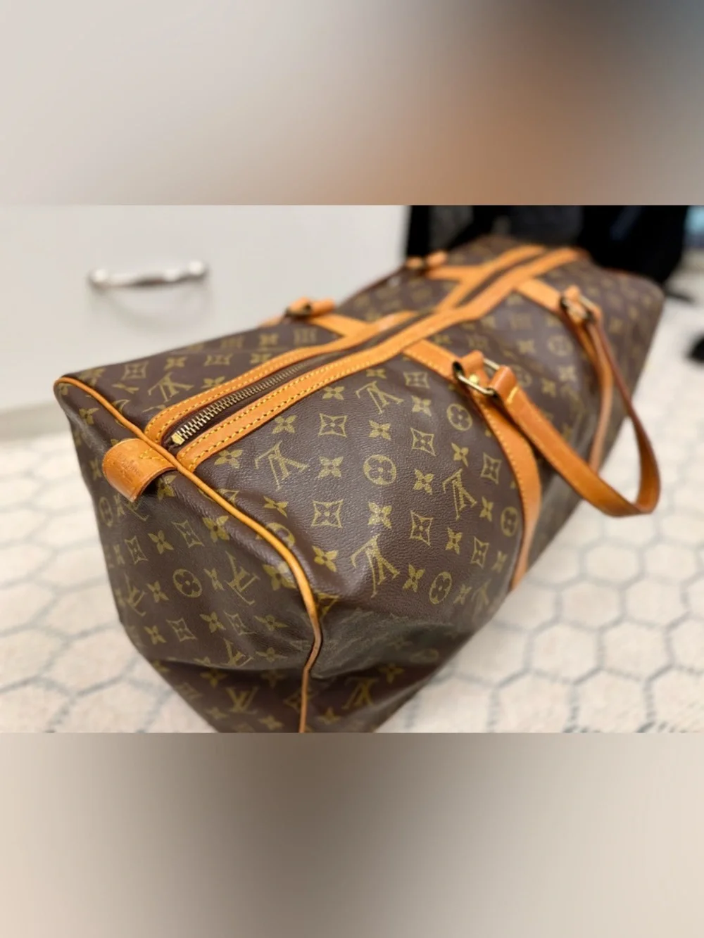 LOUIS VUITTON Vintage 80’s Brown Canvas Monogram LV Sac Souple 55 Travel Bag